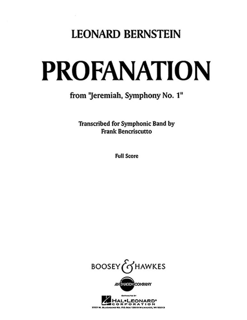 Profanation from "Jeremiah Symphony No. 1"